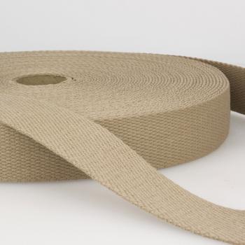 Gurtband Baumwolle Uni Taupe 30mm 